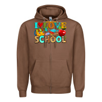 Chestnut i love school Zipper Hoodie - NancyCooperArtShop