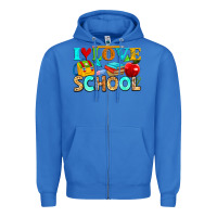 True Royal i love school Zipper Hoodie - NancyCooperArtShop