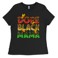 Black dope black mama with butterflies Ladies Tee - texasbilliewilder