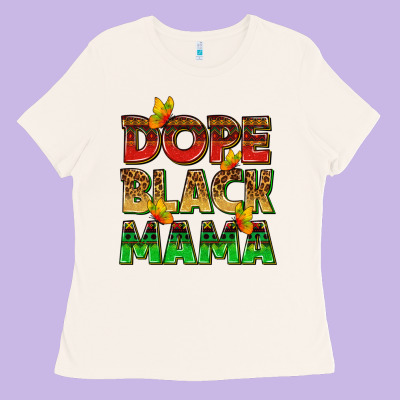 Ladies Tee dope black mama with butterflies