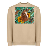Mushroom western horse with gemstone and sunflower Heavyweight Sweatshirt - Artiststas