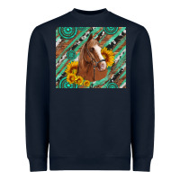 Western Horse With Gemstone And Sunflower Heavyweight Sweatshirt | Teevron