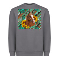 Storm western horse with gemstone and sunflower Heavyweight Sweatshirt - Artiststas