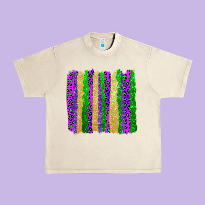 Mardi Gras Brushstrokes Urban Heavy Tee Designed By Adodesignshop
