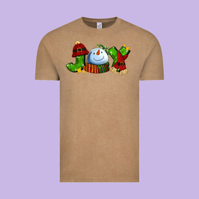 Joy For Christmas With Snowman Vintage Tee Designed By Adodesignshop