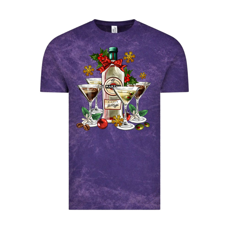 Christmas Martini  And Martini Bottle Vintage Tee by AdoDesignShop | Teevron