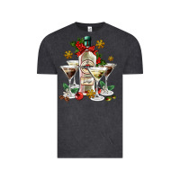 Vintage Black Christmas martini  and martini bottle Vintage Tee - AdoDesignShop