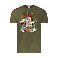 Vintage Olive Christmas martini  and martini bottle Vintage Tee - AdoDesignShop