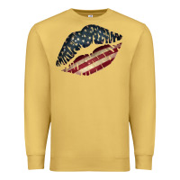 Antique Gold Vintage American Flag Lips Premium Sweatshirt - Bettercallsaul