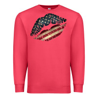 Cardinal Vintage American Flag Lips Premium Sweatshirt - Bettercallsaul