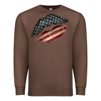 Chestnut Vintage American Flag Lips Premium Sweatshirt - Bettercallsaul