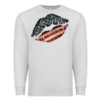 Dove Grey Vintage American Flag Lips Premium Sweatshirt - Bettercallsaul