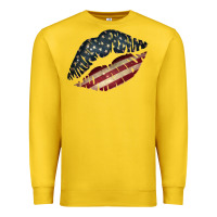 Lemon Vintage American Flag Lips Premium Sweatshirt - Bettercallsaul