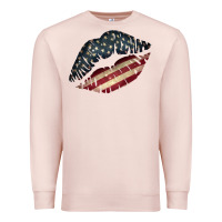 Pale Pink Vintage American Flag Lips Premium Sweatshirt - Bettercallsaul