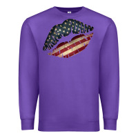 Purple Vintage American Flag Lips Premium Sweatshirt - Bettercallsaul