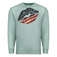 Seafoam Vintage American Flag Lips Premium Sweatshirt - Bettercallsaul