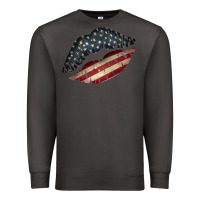 Smoke Vintage American Flag Lips Premium Sweatshirt - Bettercallsaul