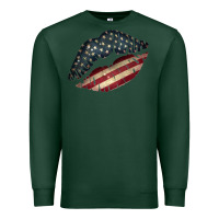 Sports Green Vintage American Flag Lips Premium Sweatshirt - Bettercallsaul