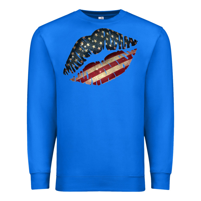 Vintage American Flag Lips Premium Sweatshirt by Bettercallsaul | Teevron