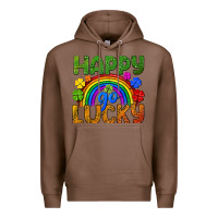 Chestnut Happy go lucky LGBTQ+ Premium Hoodie - NancyCooperArtShop