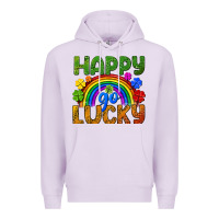 Lilac Happy go lucky LGBTQ+ Premium Hoodie - NancyCooperArtShop