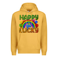 Mustard Happy go lucky LGBTQ+ Premium Hoodie - NancyCooperArtShop