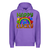 Purple Happy go lucky LGBTQ+ Premium Hoodie - NancyCooperArtShop