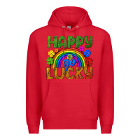Red Happy go lucky LGBTQ+ Premium Hoodie - NancyCooperArtShop