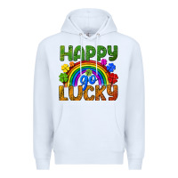 White Happy go lucky LGBTQ+ Premium Hoodie - NancyCooperArtShop