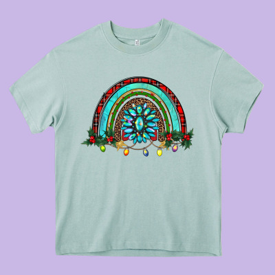 Gemstone Christmas Rainbow Heavy Core Tee Designed By Ranaportraitstore