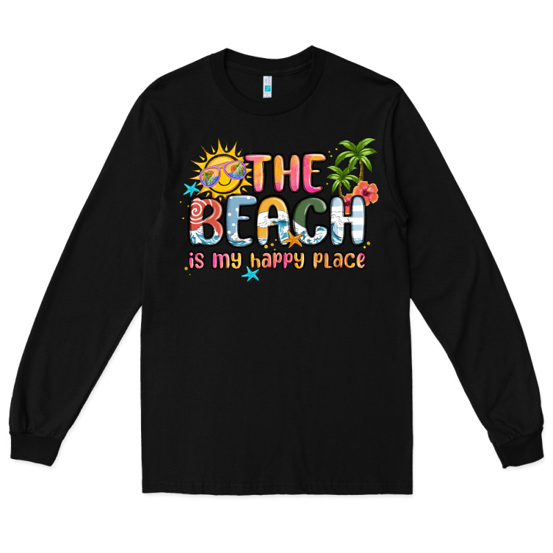 The Beach Is My Happy Place Long Sleeve Tee by MaliasSmallBusiness | Teevron