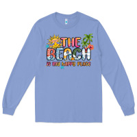 Colony Blue the beach is my happy place Long Sleeve Tee - MaliasSmallBusiness