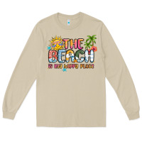 Mushroom the beach is my happy place Long Sleeve Tee - MaliasSmallBusiness