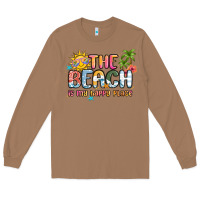 Toasted Coconut the beach is my happy place Long Sleeve Tee - MaliasSmallBusiness