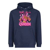 Navy Survivor queen Breast Cancer afro girl sneakers Heavyweight Hoodie - RanaPortraitStore
