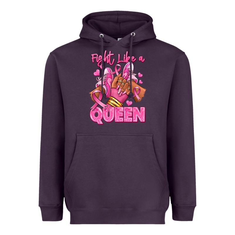 Survivor Queen Breast Cancer Afro Girl Sneakers Heavyweight Hoodie by RanaPortraitStore | Teevron