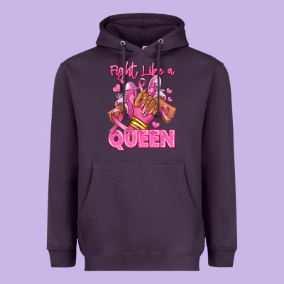 Survivor Queen Breast Cancer Afro Girl Sneakers Heavyweight Hoodie Designed By Ranaportraitstore