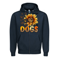Navy life is better with dogs sunflower Zipper Hoodie - MaliasSmallBusiness
