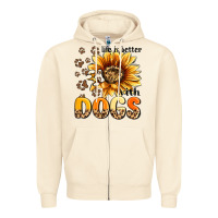 Life Is Better With Dogs Sunflower Zipper Hoodie | Teevron