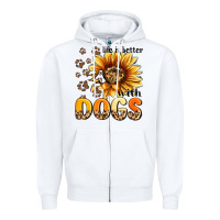 White life is better with dogs sunflower Zipper Hoodie - MaliasSmallBusiness