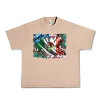 Burro usa and mexico flag with leopard cowhide and gemstone background Urban Heavy Tee - Artiststas