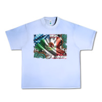 Grape Ice usa and mexico flag with leopard cowhide and gemstone background Urban Heavy Tee - Artiststas