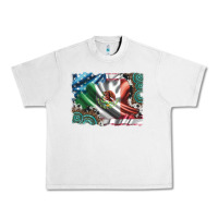 Lunar Rock usa and mexico flag with leopard cowhide and gemstone background Urban Heavy Tee - Artiststas
