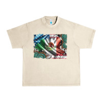 Sandshell usa and mexico flag with leopard cowhide and gemstone background Urban Heavy Tee - Artiststas