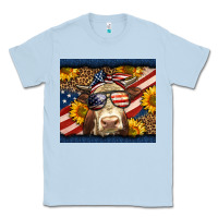Dusty Blue Western 4th Of July Cow Classic Tee - LillyAllenDesigns
