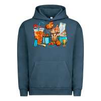 Pigment Midnight Navy Basketball coffee cups Urban Hoodie - HowdyJamesFarm