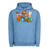 Pigment Pebble Blue Basketball coffee cups Urban Hoodie - HowdyJamesFarm
