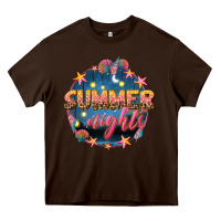 Chocolate Brown summer nights Heavy Core Tee - texasbilliewilder