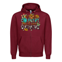 Burgundy a country girl can survive Zipper Hoodie - MaliasSmallBusiness