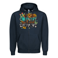 Navy a country girl can survive Zipper Hoodie - MaliasSmallBusiness